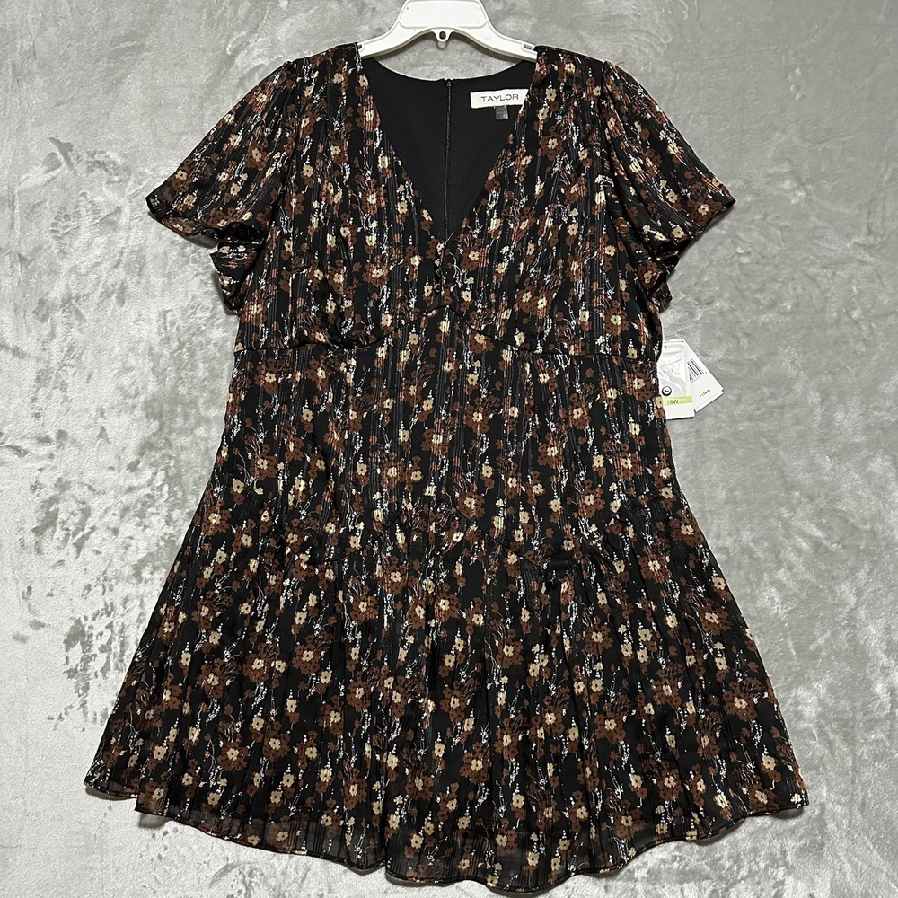 Taylor Ruffled Tiered Babydoll Floral Dress Womens Size 18W Black Whimsigoth NWT